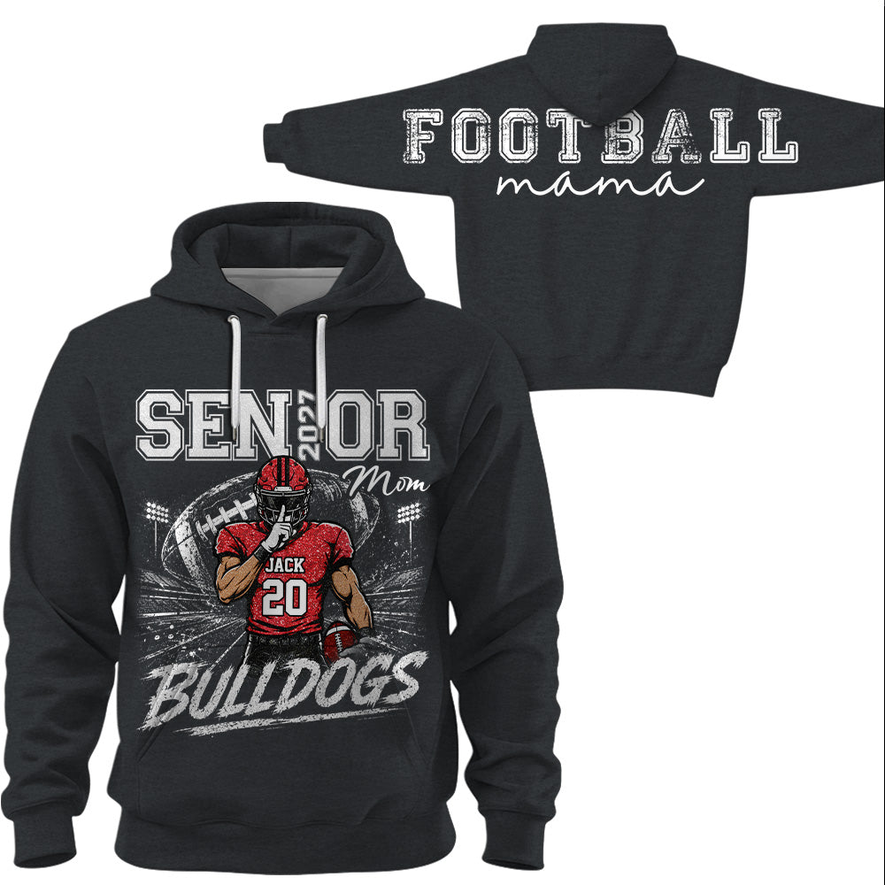 Personalized I'll Always Be Your Biggest Fan, Custom Large Back Graphic And Player Name & Number, Gift For Football Mom Family MI209 VH01