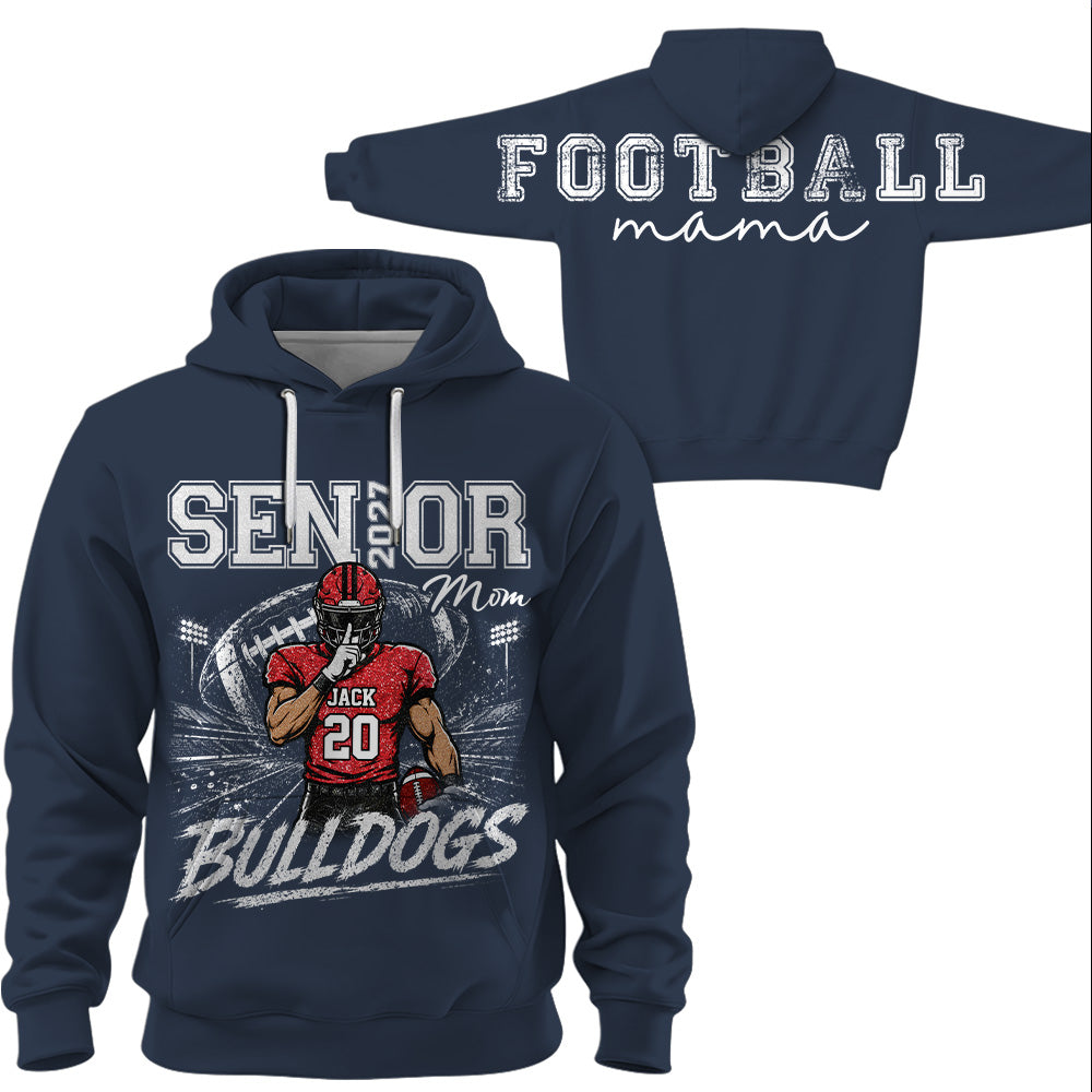 Personalized I'll Always Be Your Biggest Fan, Custom Large Back Graphic And Player Name & Number, Gift For Football Mom Family MI209 VH01