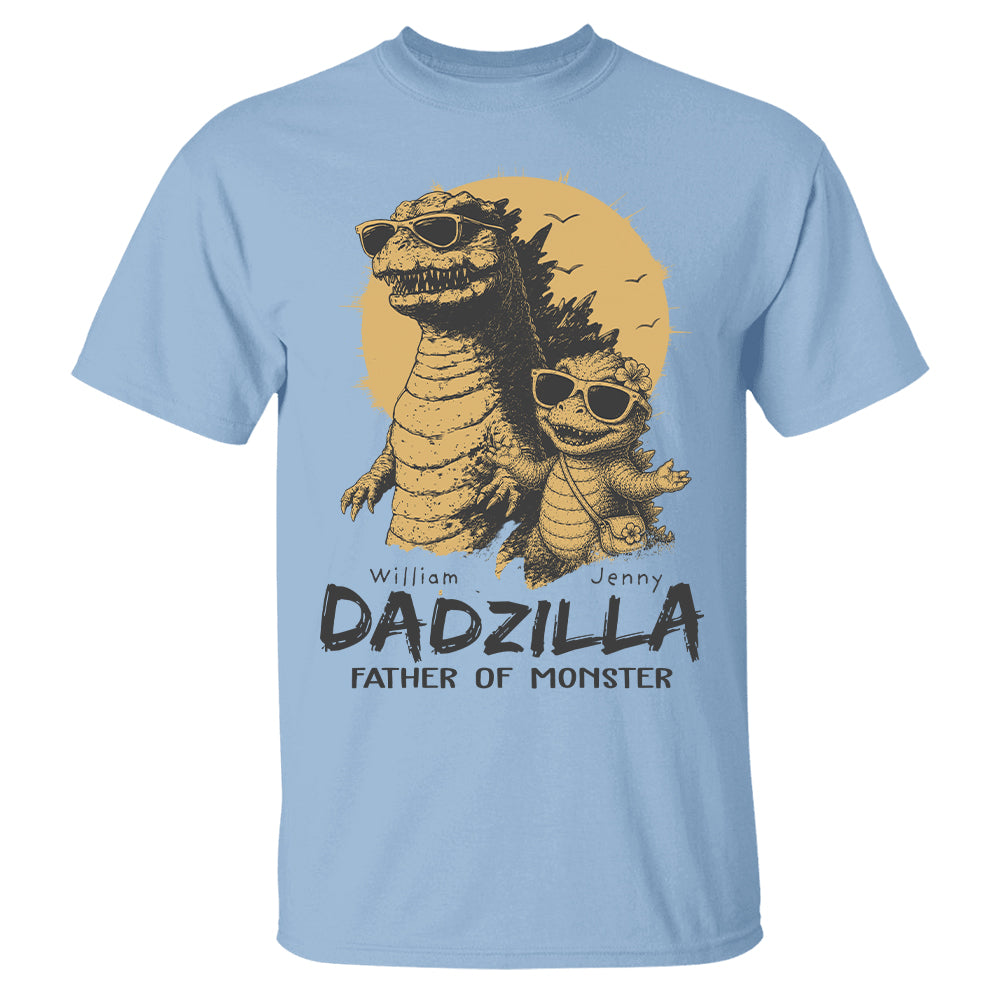 Personalized Dadzilla T-Shirt Father Day Gifts for Dad Funny Papa Tshirt Cool Daddy Dinosaur Tee New Art Hv01