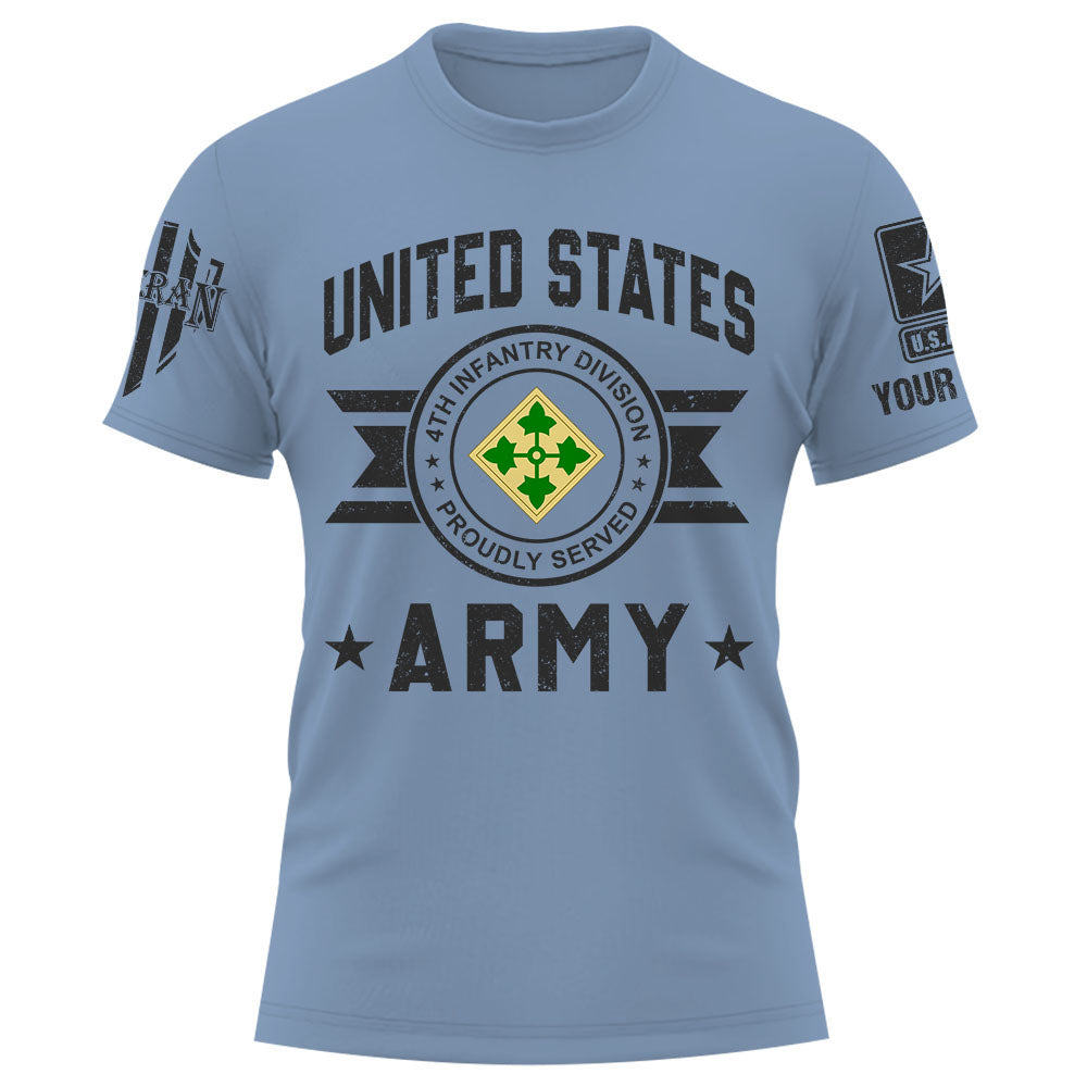 US Military Veteran Shirt With Unit Patches Military Personalized Shirt For Veteran K1702