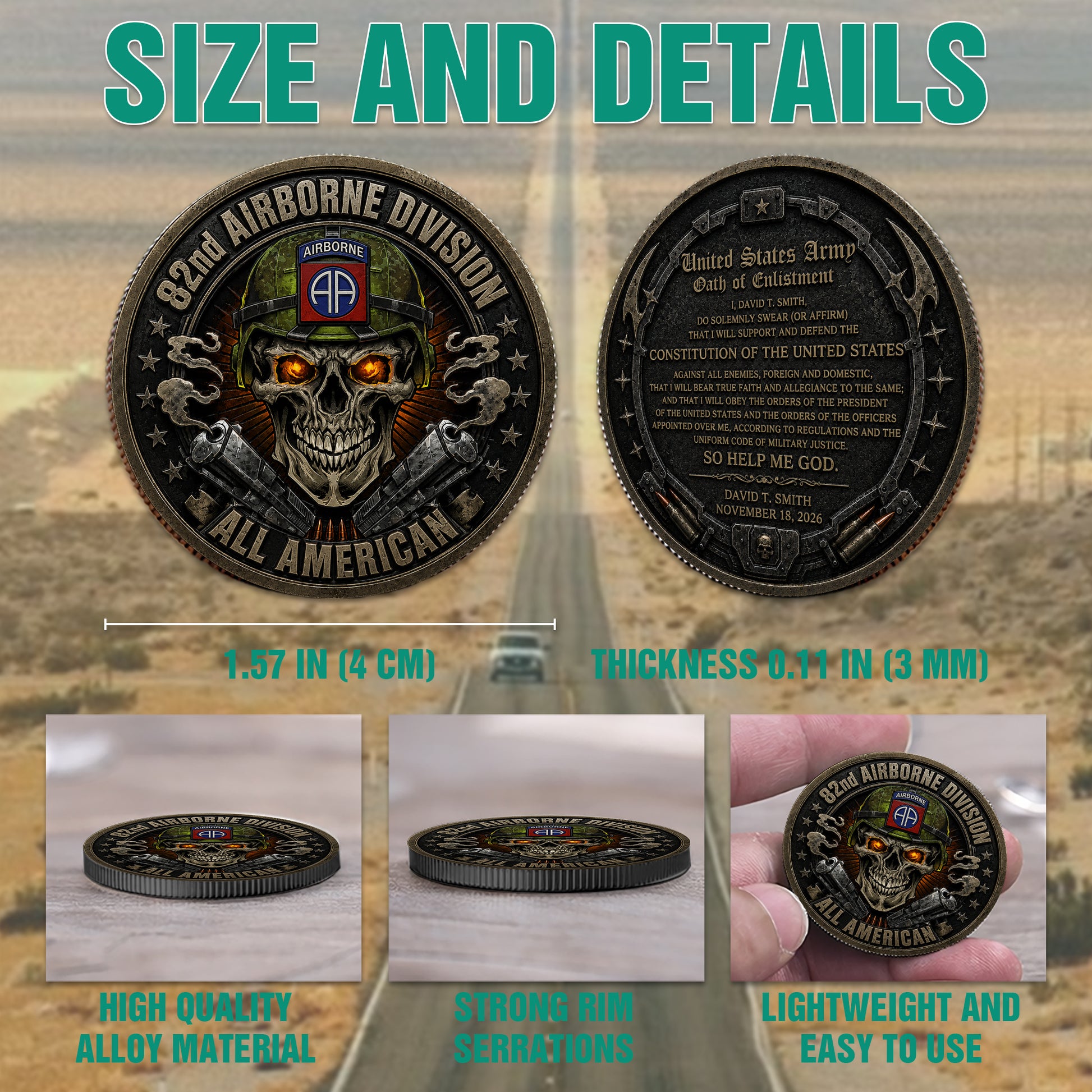 Custom Commemorative Coin Oath of Enlistment Military Gift For Veteran K1702 MT2