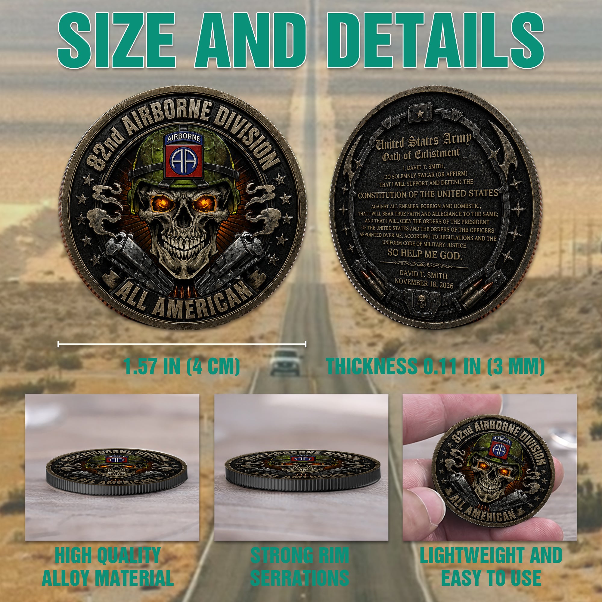 Custom Commemorative Coin Oath of Enlistment Military Gift For Veteran K1702 MT2