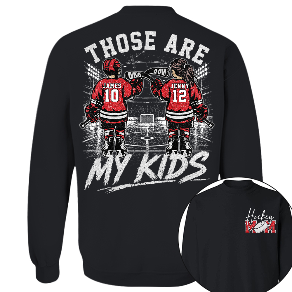 Personalized  Ice Hockey Mom Shirt, Custom Those Are My Boys T-Shirt, Team Name & Player Number Tee, Ice Hockey Mom Gift Na02 Hv01