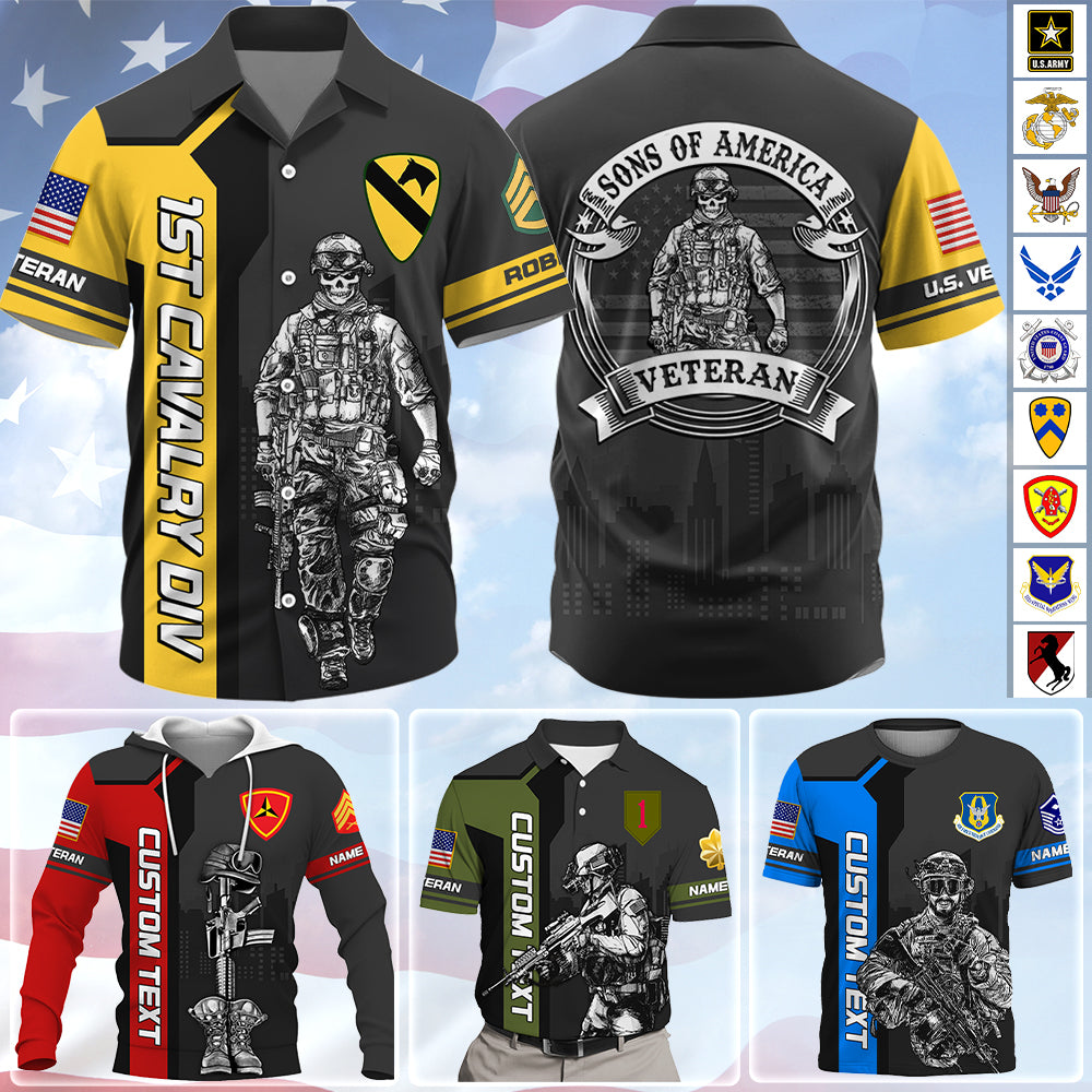 Custom Shirt Veteran Sons Of America Available All Military Branches Custom Gift For Veterans K1702