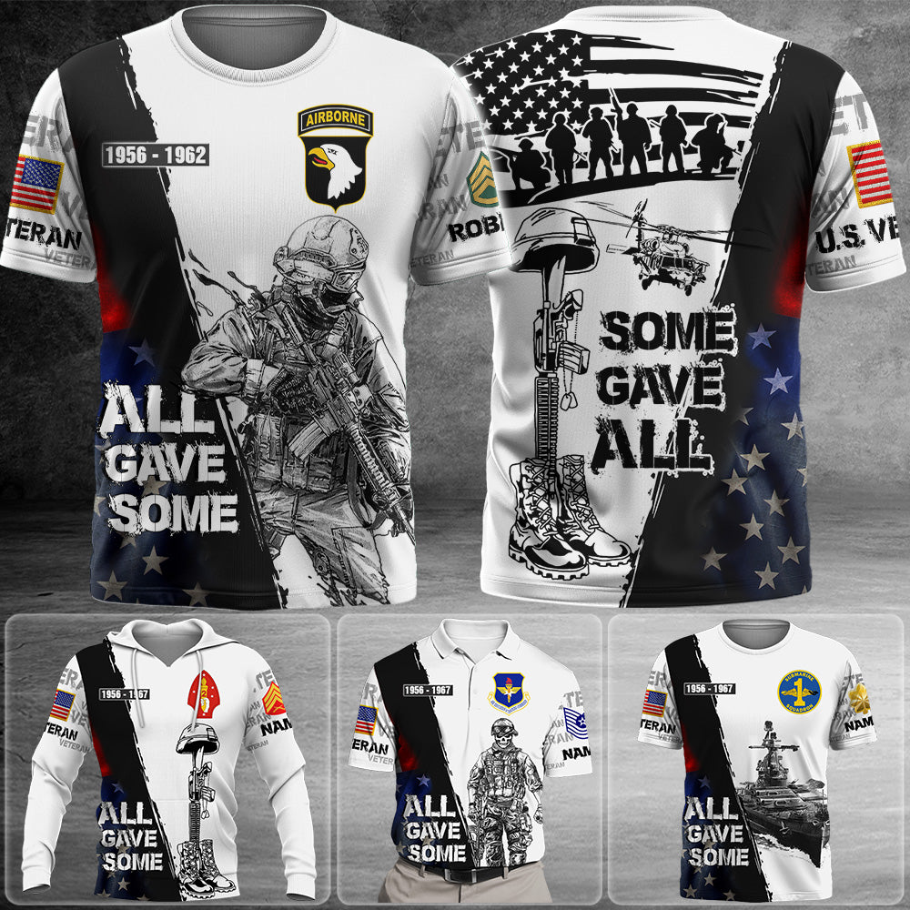 Personalized All Over Print Shirt All Gave Some Some Gave All Veteran Shirt Gift For Veterans K1702
