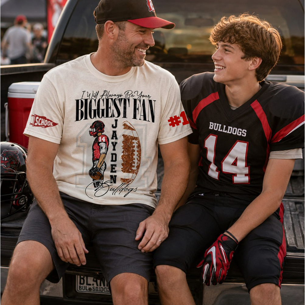 Personalized Vintage “Biggest Fan” Football Shirt, Custom School Team Name, Game Day Shirt, Gift For Football Lovers T1807 Pt99