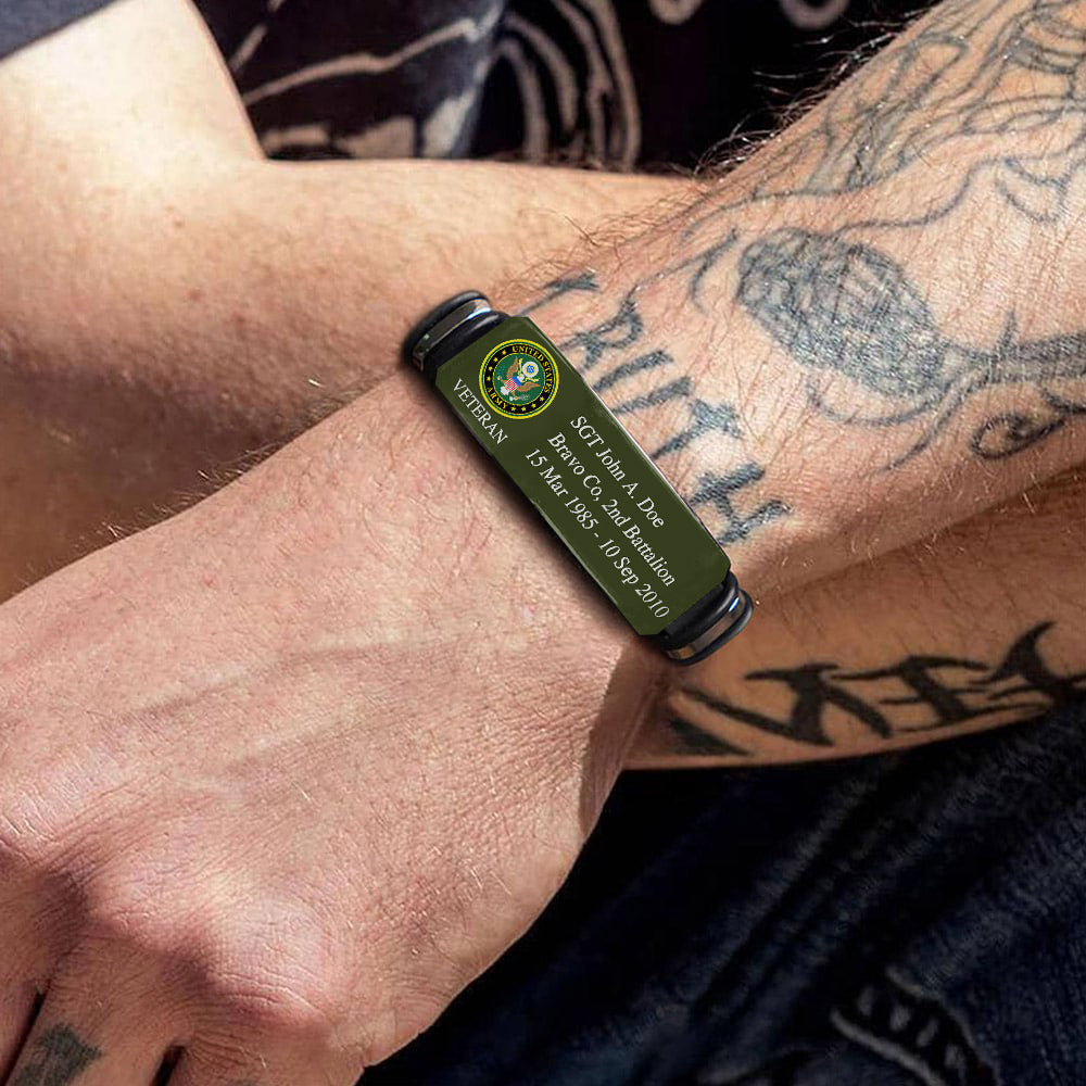 Military Bracelet Custom All Military Branches Pattern Camo Design Gift For Veteran K1702 Trhn