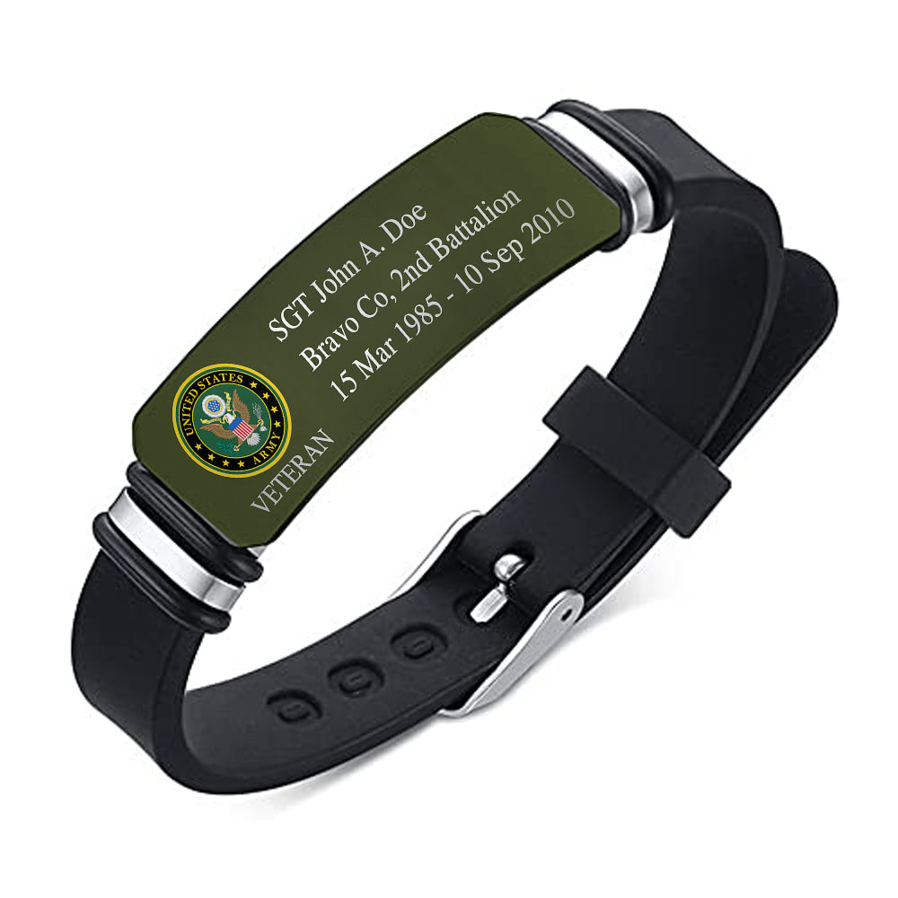 Military Bracelet Custom All Military Branches Pattern Camo Design Gift For Veteran K1702 Trhn