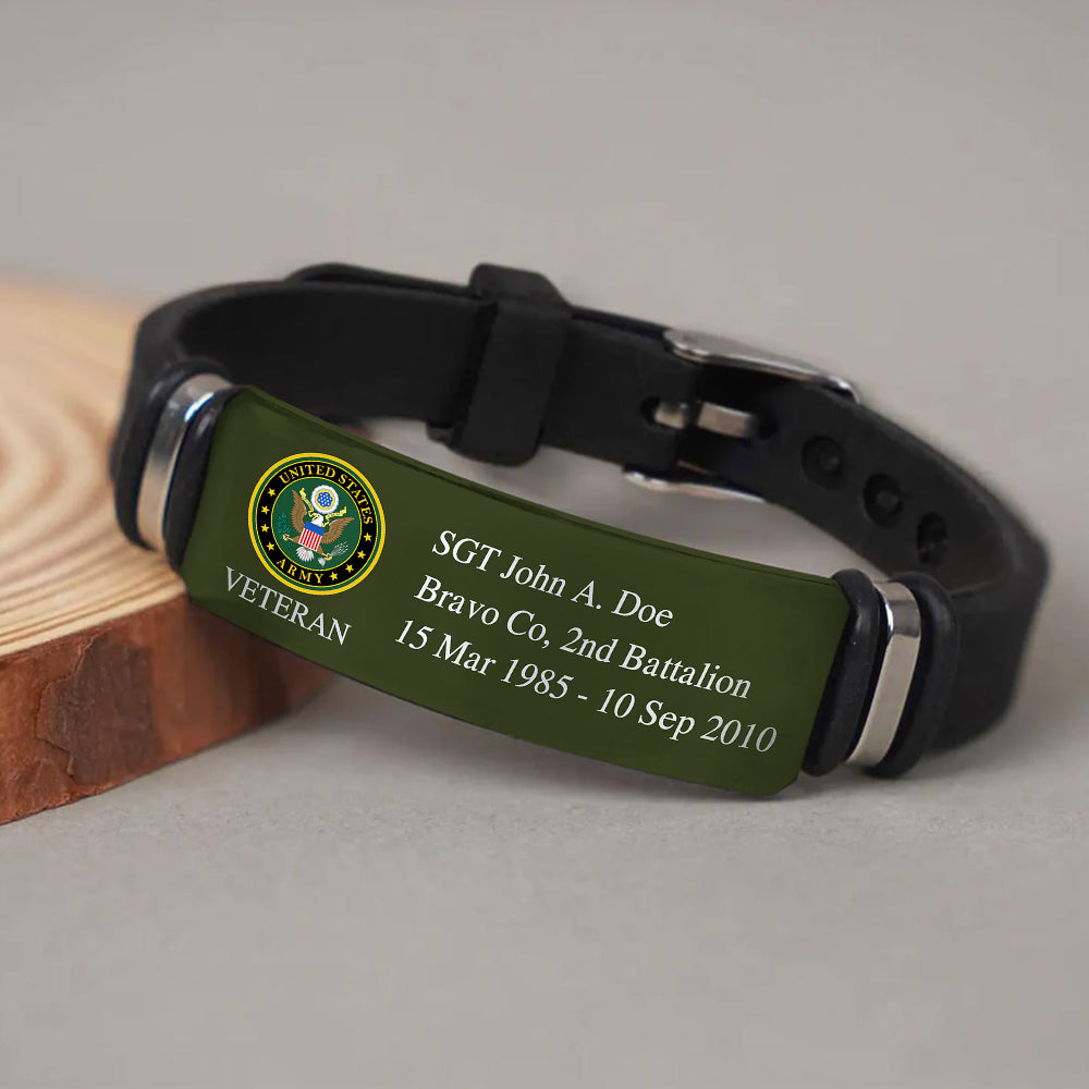 Military Bracelet Custom All Military Branches Pattern Camo Design Gift For Veteran K1702 Trhn