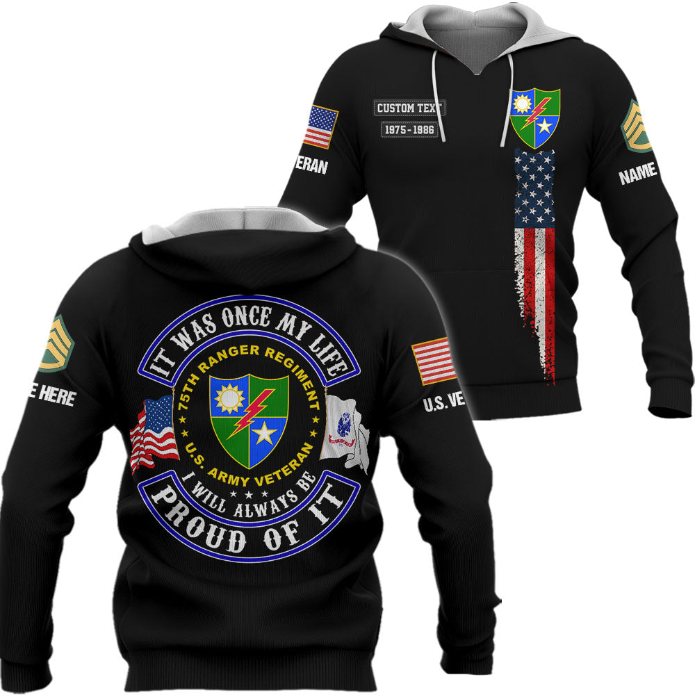 Personalized All Over Print Shirt It Was Once My Life US Veteran I Will Always Be Proud Of It Gift For Veterans K1702 Trhn