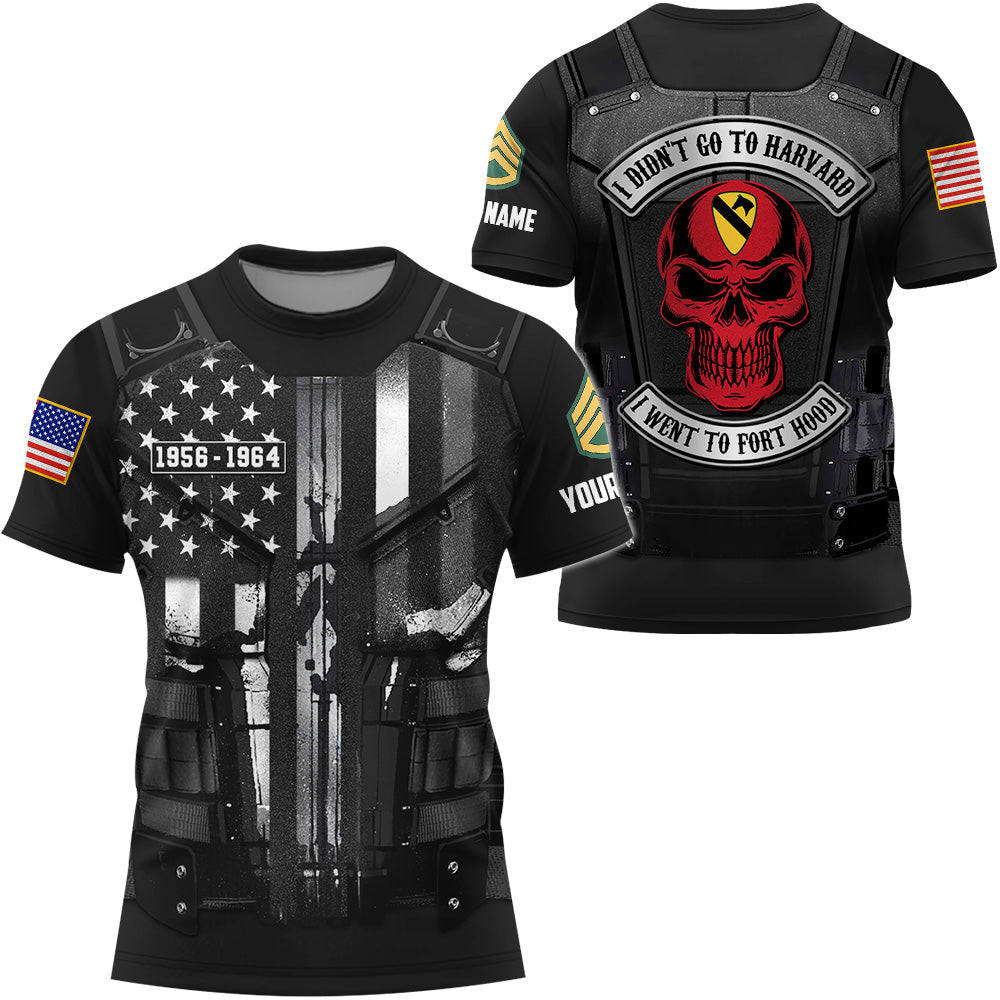 I Didn't Go To Harvard I Went to Military Base Camouflage Military Personalized Shirt For US Veteran K1702 Trhn