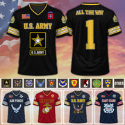 Custom US Military Football Jersey Available All Branches Rank Division Name For Military Retirement Veteran Dad Grandpa K1702 MT2