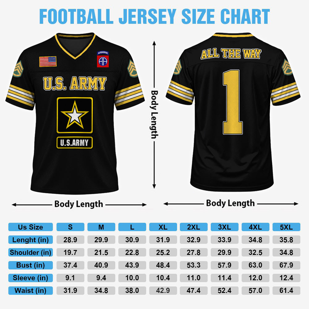 Custom US Military Football Jersey Available All Branches Rank Division Name For Military Retirement Veteran Dad Grandpa K1702 MT2
