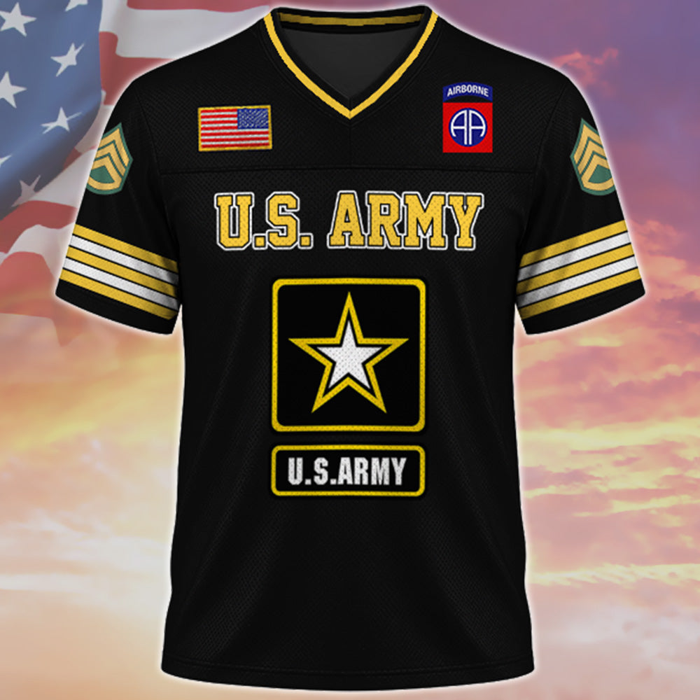 Custom US Military Football Jersey Available All Branches Rank Division Name For Military Retirement Veteran Dad Grandpa K1702 MT2