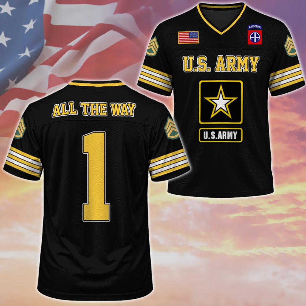 Custom US Military Football Jersey Available All Branches Rank Division Name For Military Retirement Veteran Dad Grandpa K1702 MT2