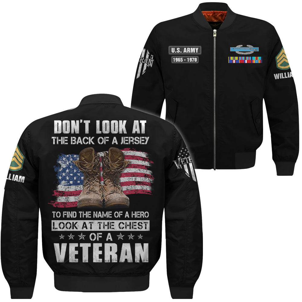 Personalized All Over Print Shirt Don't Look At The Back Of A Jersey To Find The Name Of A Hero Look At The Chest Of A Veteran K1702