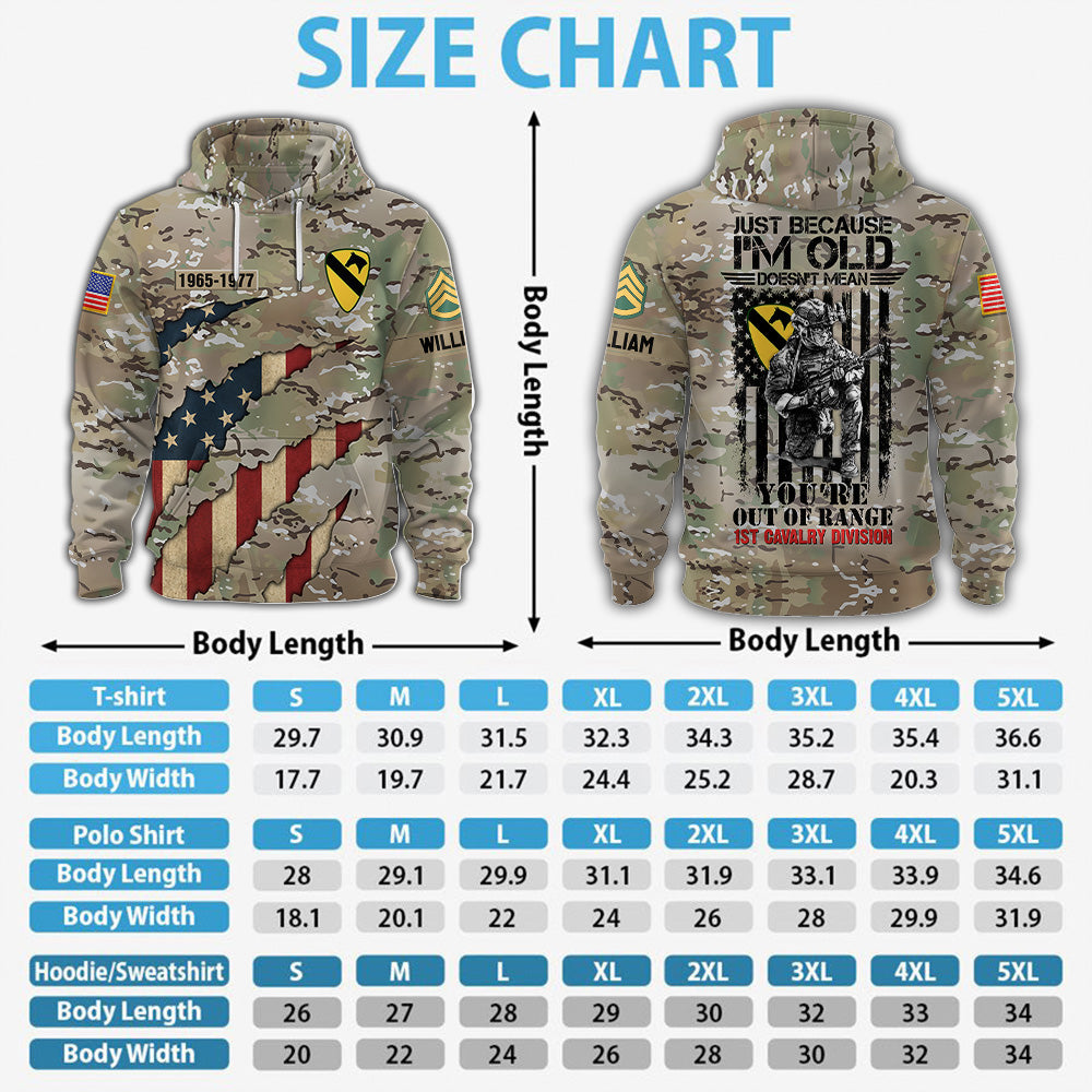 Personalized Veteran Shirt Just Because I'm Old Doesn't Mean You're Out Of Range Camouflage Military Shirt Gift For Veterans K1702 MT2