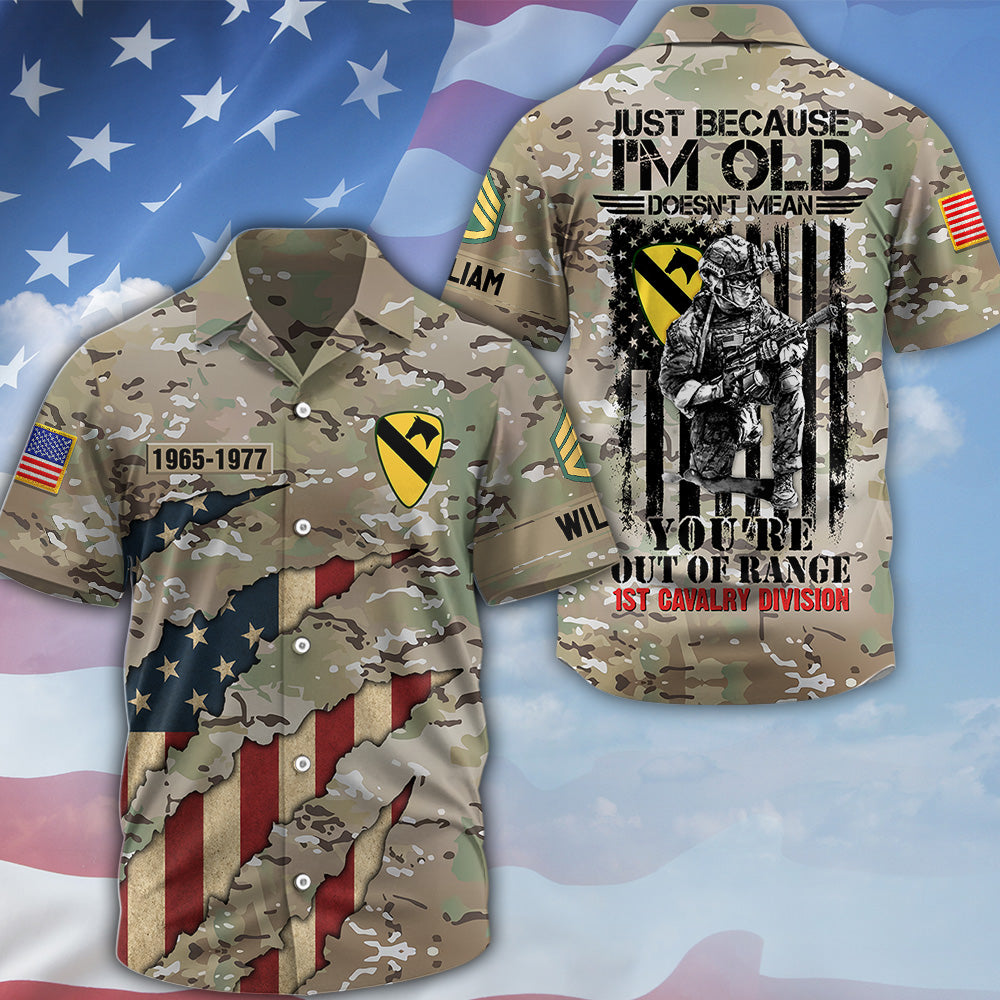 Personalized Veteran Shirt Just Because I'm Old Doesn't Mean You're Out Of Range Camouflage Military Shirt Gift For Veterans K1702 MT2