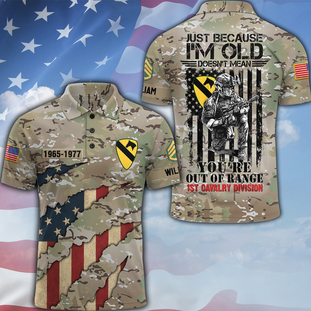 Personalized Veteran Shirt Just Because I'm Old Doesn't Mean You're Out Of Range Camouflage Military Shirt Gift For Veterans K1702 MT2