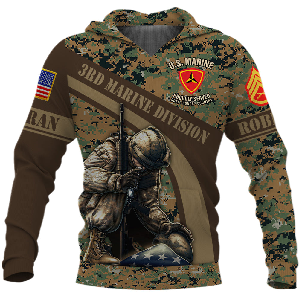 Personalized All Over Print Shirt Available All Military Branch Custom Division Military Camouflage Pattern Gift For Veteran K1702 Trhn