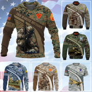 Personalized All Over Print Shirt Available All Military Branch Custom Division Military Camouflage Pattern Gift For Veteran K1702 Trhn