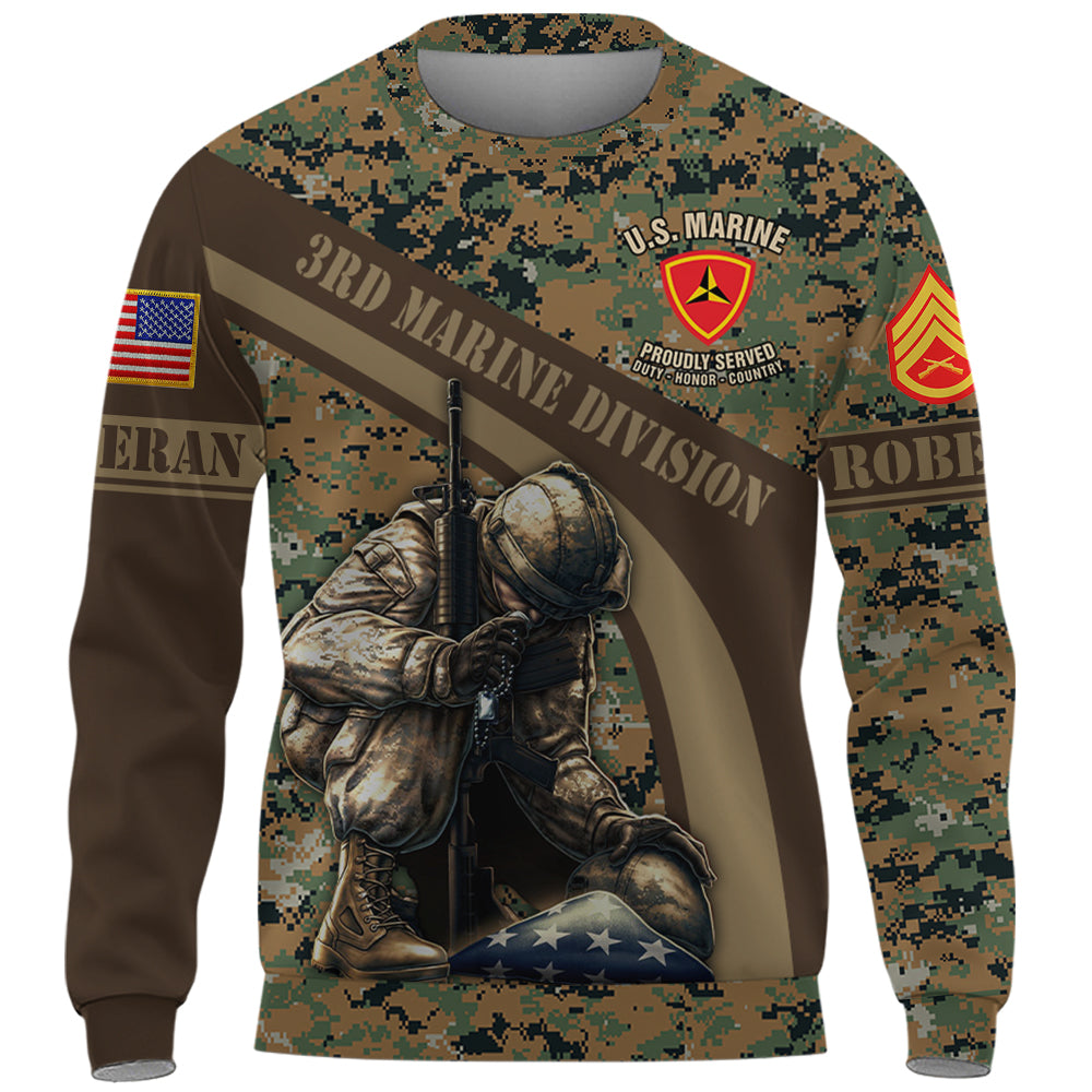 Personalized All Over Print Shirt Available All Military Branch Custom Division Military Camouflage Pattern Gift For Veteran K1702 Trhn