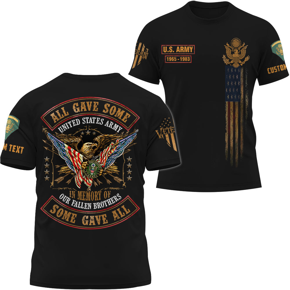 Personalized All Over Print Shirt All Gave Some Some Gave All In Memory Of Our Fallen Brothers Gift For Veterans K1702