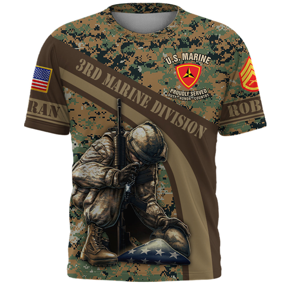 Personalized All Over Print Shirt Available All Military Branch Custom Division Military Camouflage Pattern Gift For Veteran K1702 Trhn
