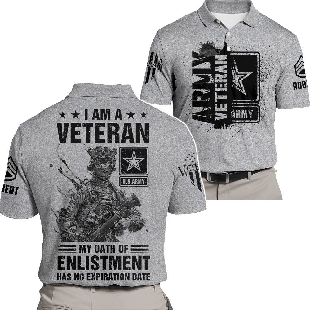 Personalized All Over Print Shirt  I Am A Veteran My Oath of Enlistment Has No Expiration Date Custom All Military Branches Gift For Veterans K1702 Trhn