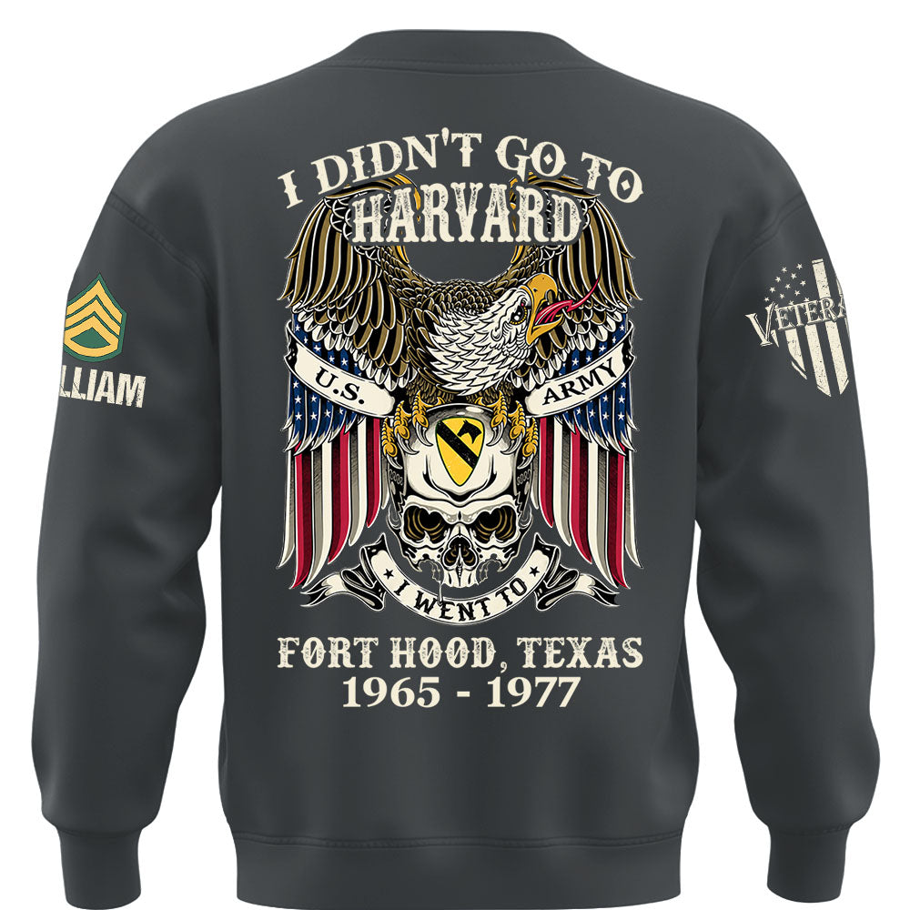 Custom Veteran Shirt I Didn't Go To Harvard I Went To Military Base Gift For Veterans K1702 MT2