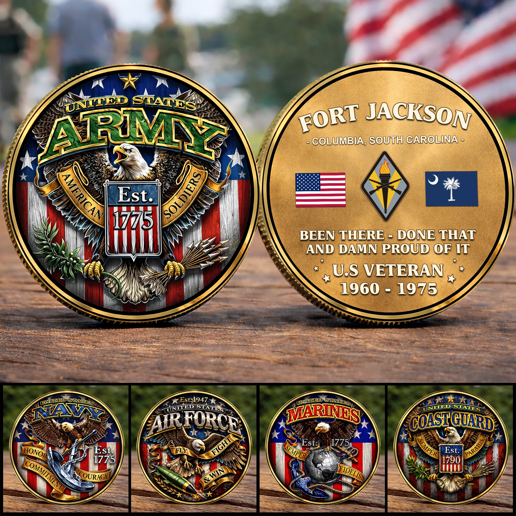 Veteran Custom Commemorative Coin Military Base I Was There Sometimes I Still Am Personalized Gift For Veterans K1702 MT2
