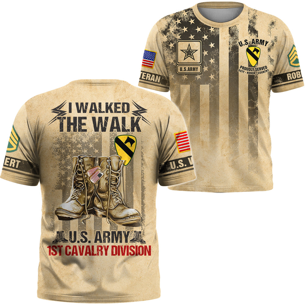 Personalized All Over Print Shirt – I Walked The Walk – US Veteran All Branch Gift K1702 Trhn
