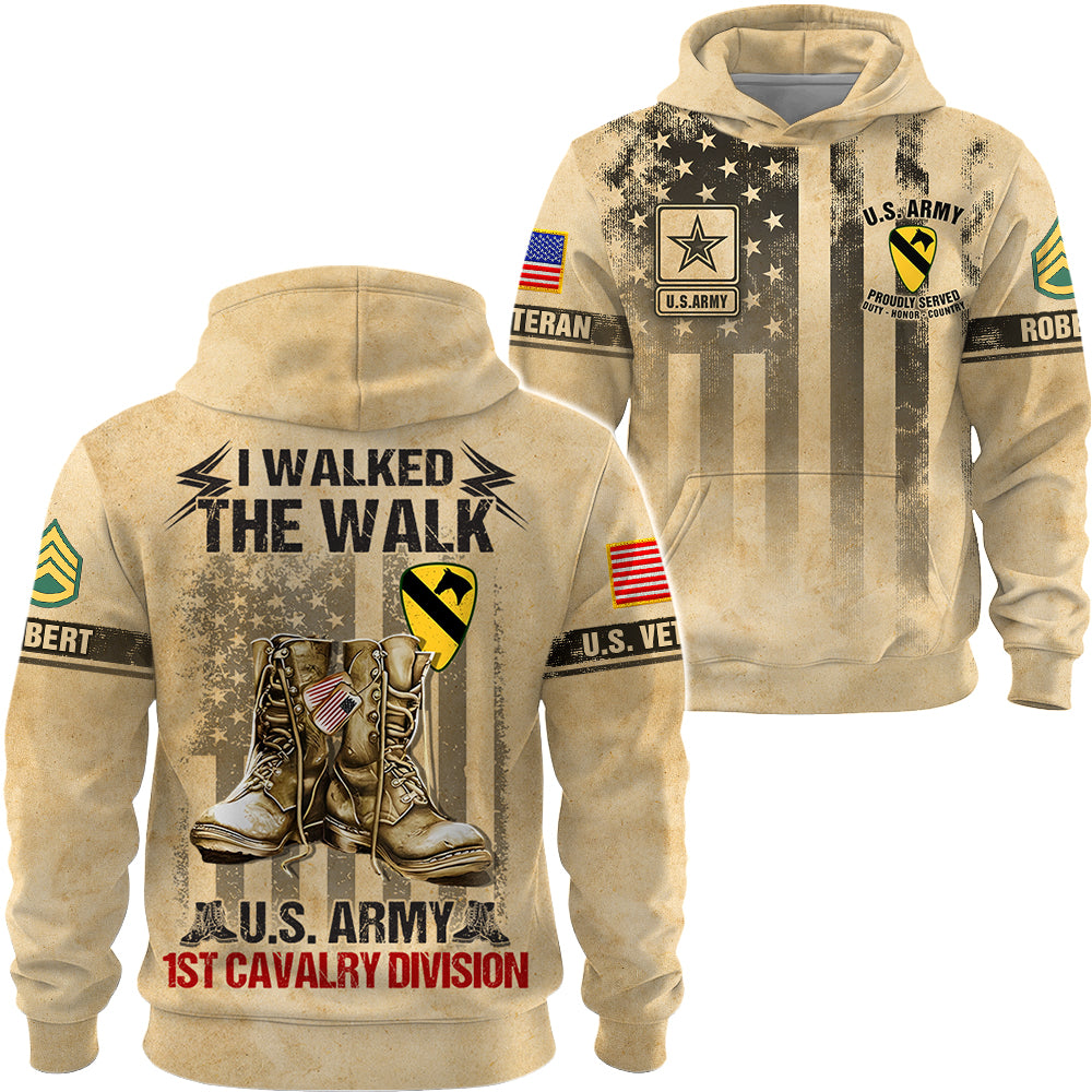 Personalized All Over Print Shirt – I Walked The Walk – US Veteran All Branch Gift K1702 Trhn