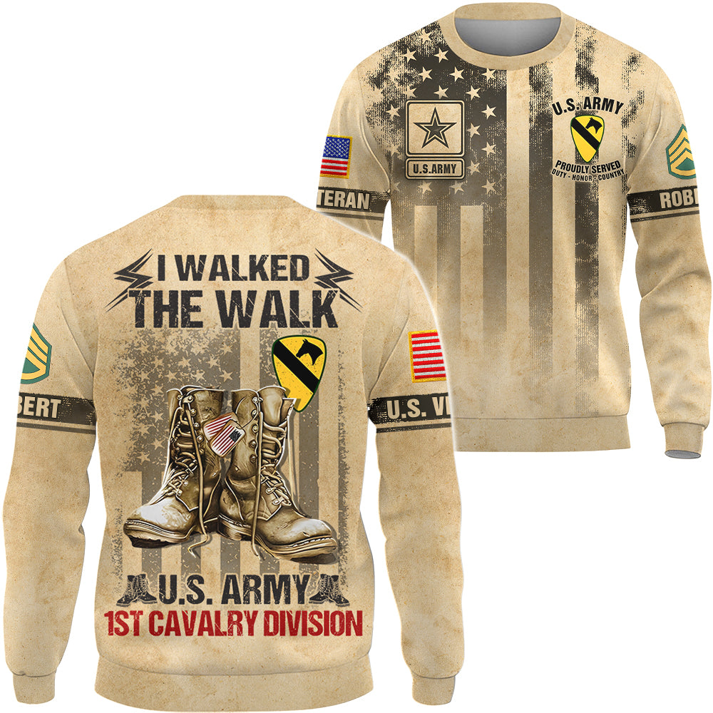 Personalized All Over Print Shirt – I Walked The Walk – US Veteran All Branch Gift K1702 Trhn