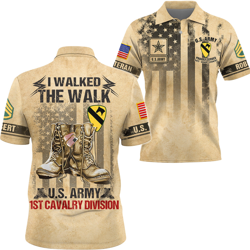 Personalized All Over Print Shirt – I Walked The Walk – US Veteran All Branch Gift K1702 Trhn
