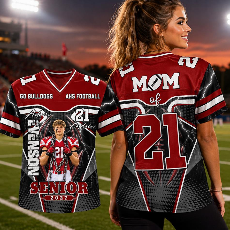 Custom Photo Senior 2026 2027 Football Jersey Shirt For Football Mom Dad Family Game Day Shirt H2511 Trna