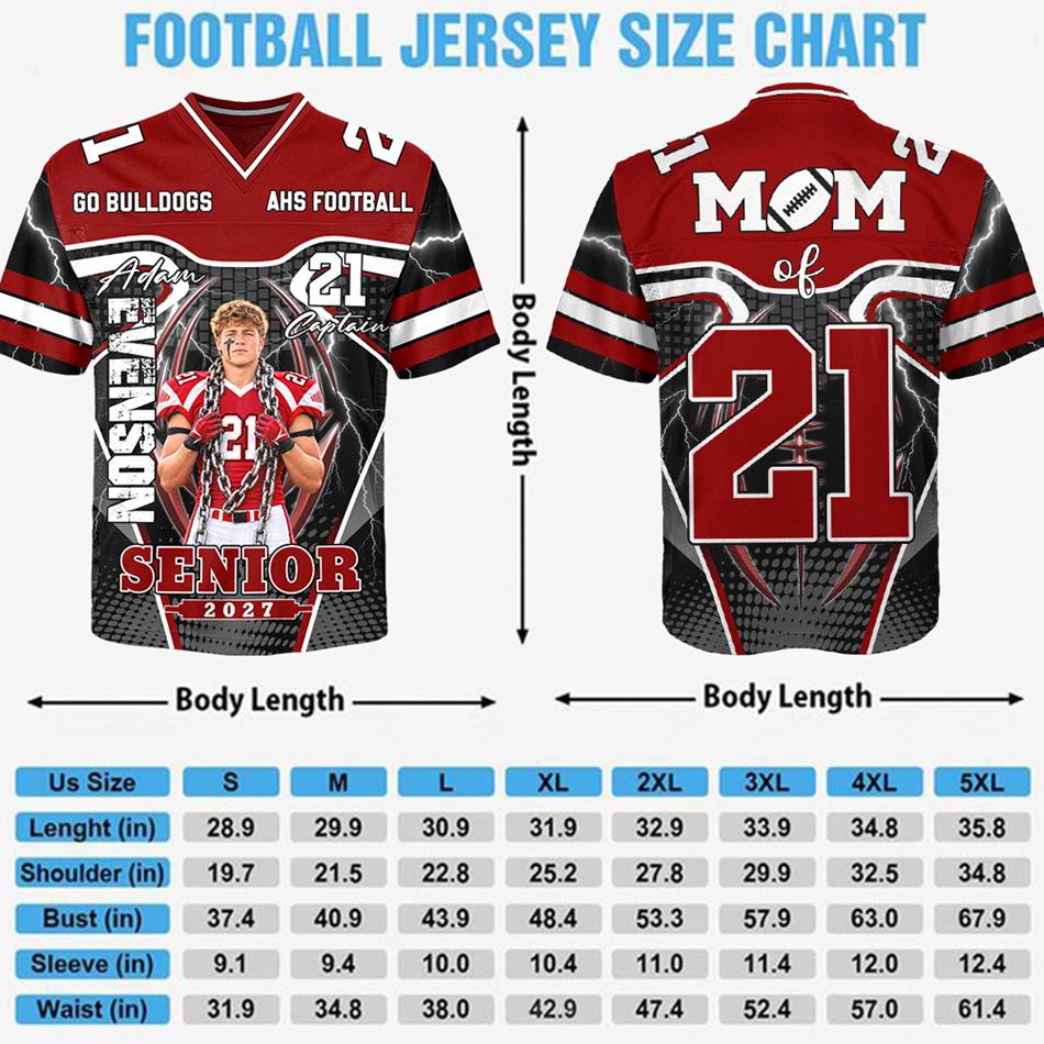 Custom Photo Senior 2026 2027 Football Jersey Shirt For Football Mom Dad Family Game Day Shirt H2511 Trna