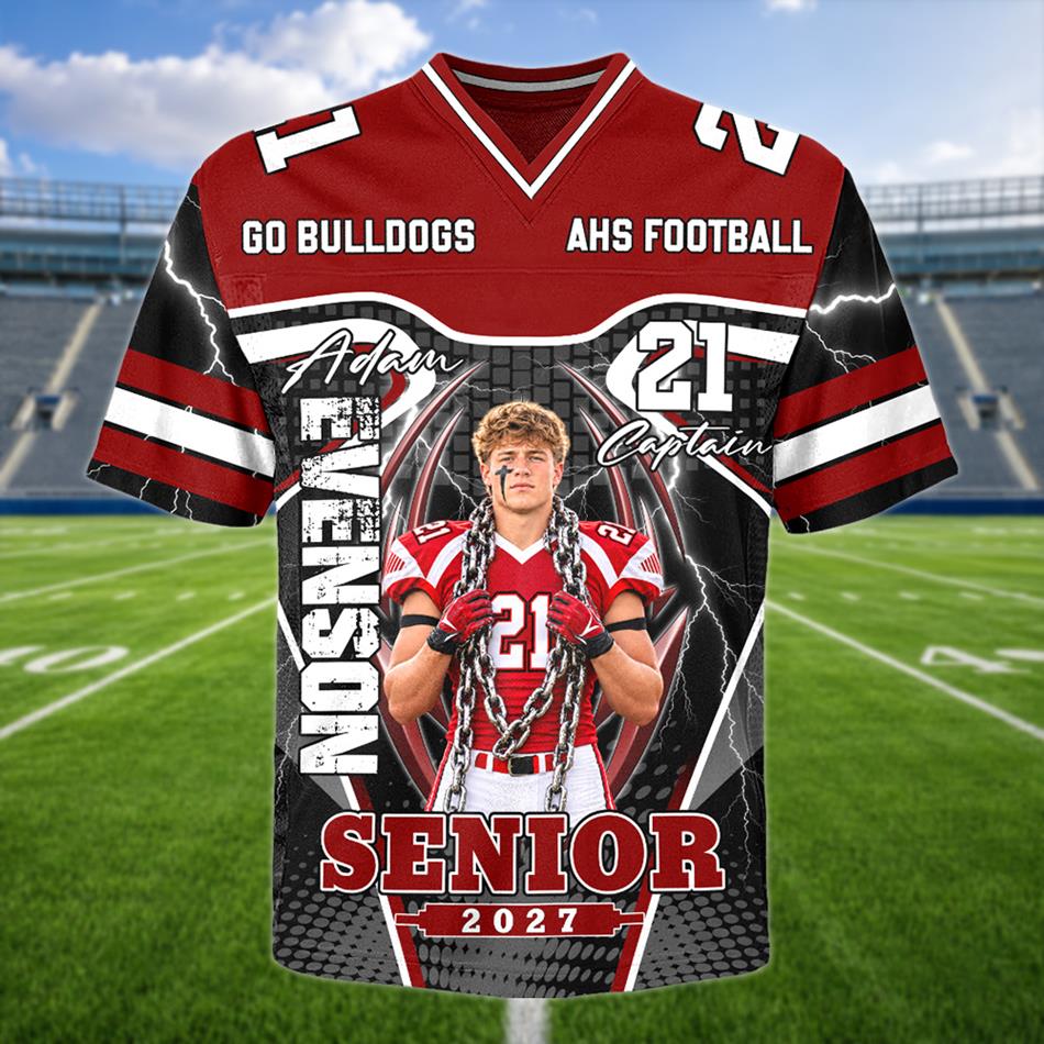 Custom Photo Senior 2026 2027 Football Jersey Shirt For Football Mom Dad Family Game Day Shirt H2511 Trna