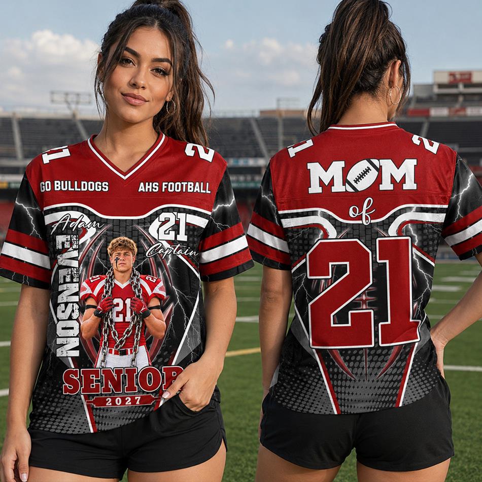 Custom Photo Senior 2026 2027 Football Jersey Shirt For Football Mom Dad Family Game Day Shirt H2511 Trna