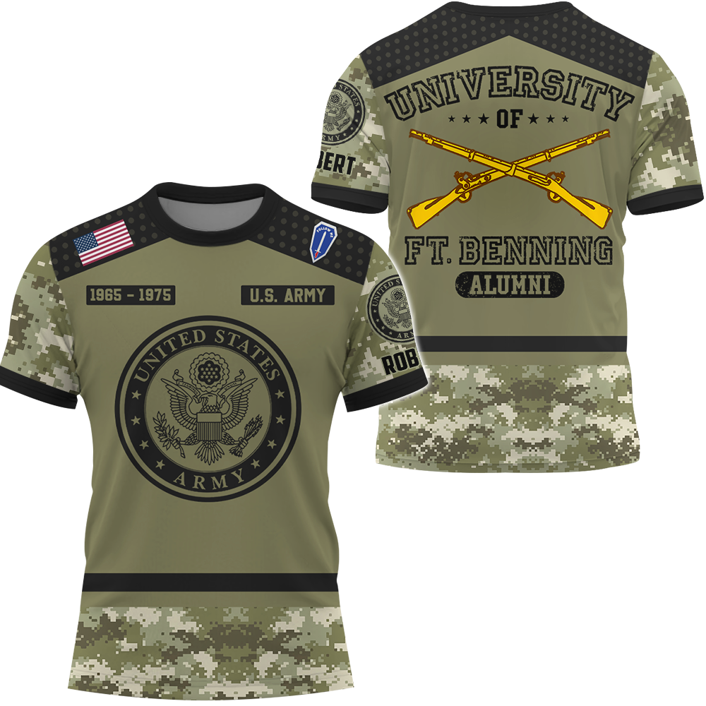 Personalized All Over Print Shirt University Of Military School Custom Gift Grunt Style Design For Veteran K1702