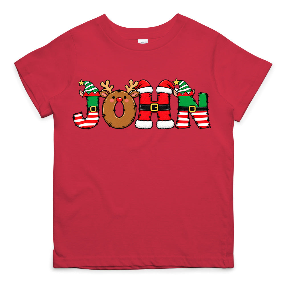 Christmas Name Shirt Monogram Matching Family Tee Christmas 2026 T-Shirt Holiday Custom Family Christmas T-Shirt Xmas Tee With Name Hv01