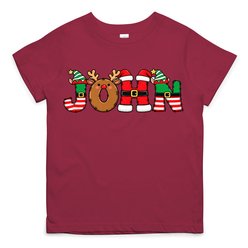 Christmas Name Shirt Monogram Matching Family Tee Christmas 2026 T-Shirt Holiday Custom Family Christmas T-Shirt Xmas Tee With Name Hv01