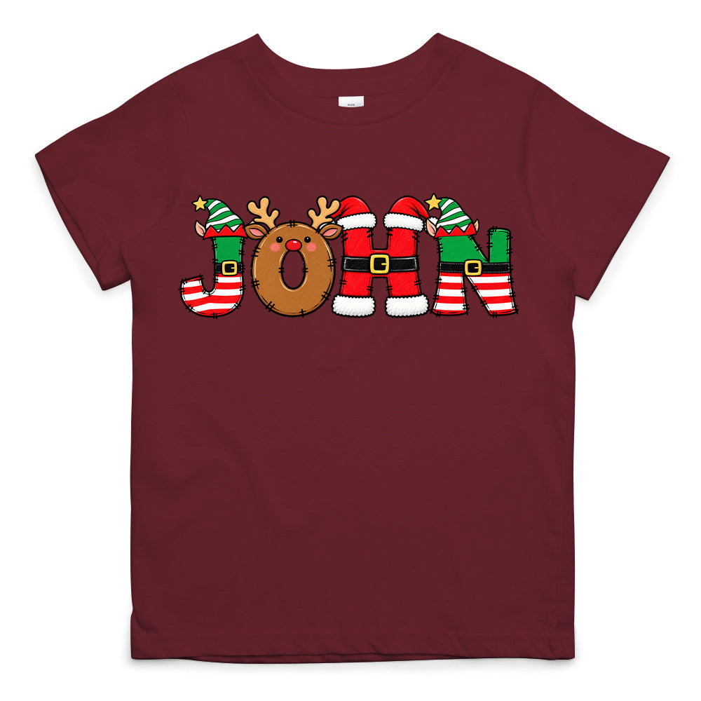 Christmas Name Shirt Monogram Matching Family Tee Christmas 2026 T-Shirt Holiday Custom Family Christmas T-Shirt Xmas Tee With Name Hv01
