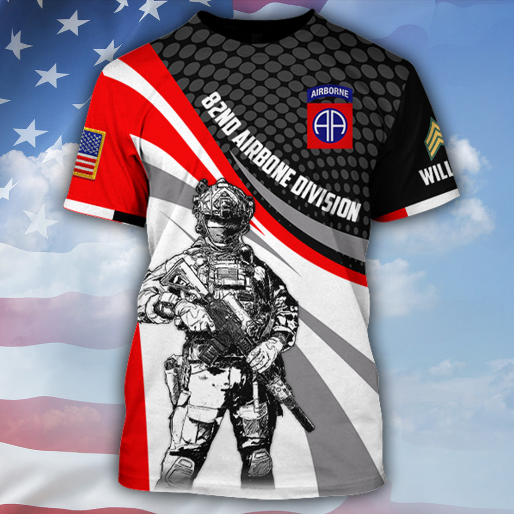 Custom Military Shirt Veteran Military Division Rank Available To All Military Branches For Soldier Veteran All Over Print Shirt K1702 MT2