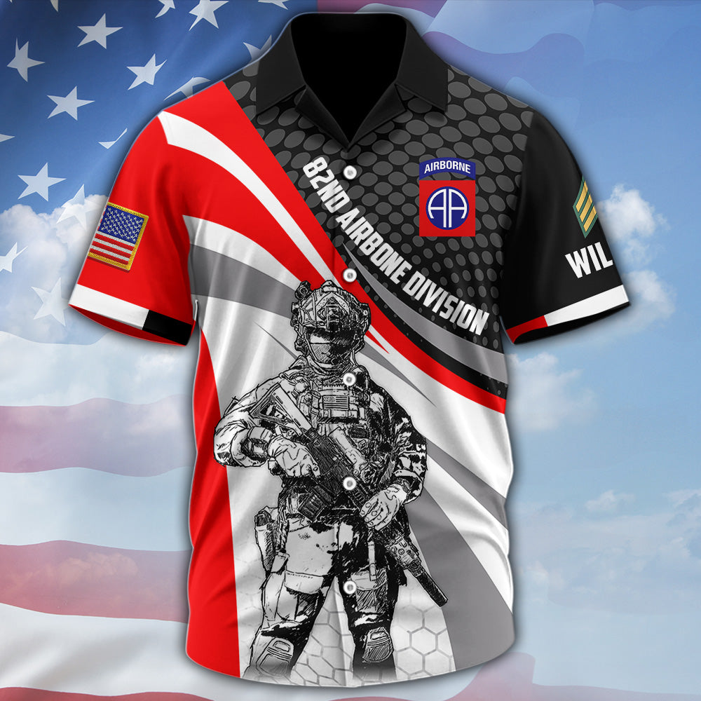 Custom Military Shirt Veteran Military Division Rank Available To All Military Branches For Soldier Veteran All Over Print Shirt K1702 MT2