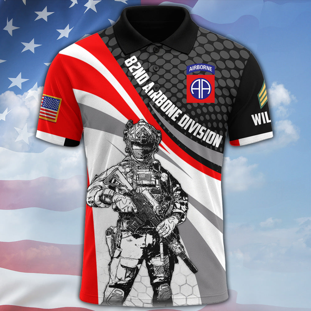 Custom Military Shirt Veteran Military Division Rank Available To All Military Branches For Soldier Veteran All Over Print Shirt K1702 MT2
