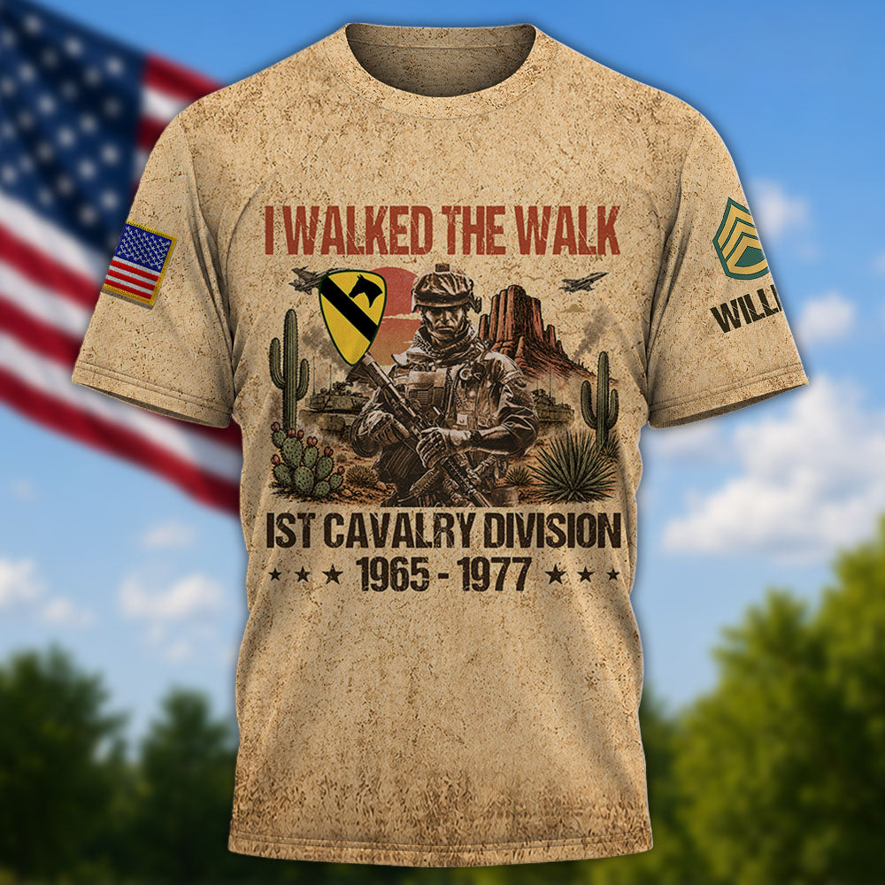 Walked The Walk, Custom Military Patches - Veteran Gift, Personalized All Over Print Shirt  K1702 MT2