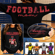 Personalized Football Mom Shirt, Custom Team Player Name Number Front, Oversized Back Print & Sleeve Detail, Game Day Mom Shirt Pt99