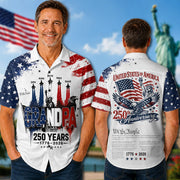 Personalized Dad Grandpa Nation Flag American 250th Anniversary Hawaiian Shirt - Semiquincentennial 1776-2026 - Cool Father's Day Gift For Dad, Grandpa T1807 Pt99