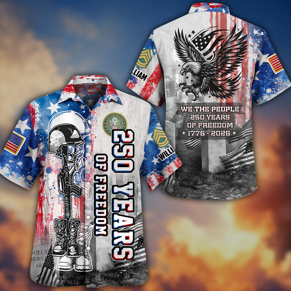 Custom Shirt 250 Years Of Freedom Gift For Veterans Military Gift All Military Branches All Over Print Shirt K1702 MT2